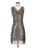 Max Studio Metallic Silver Tan Cocktail Dress Size S - photo 1