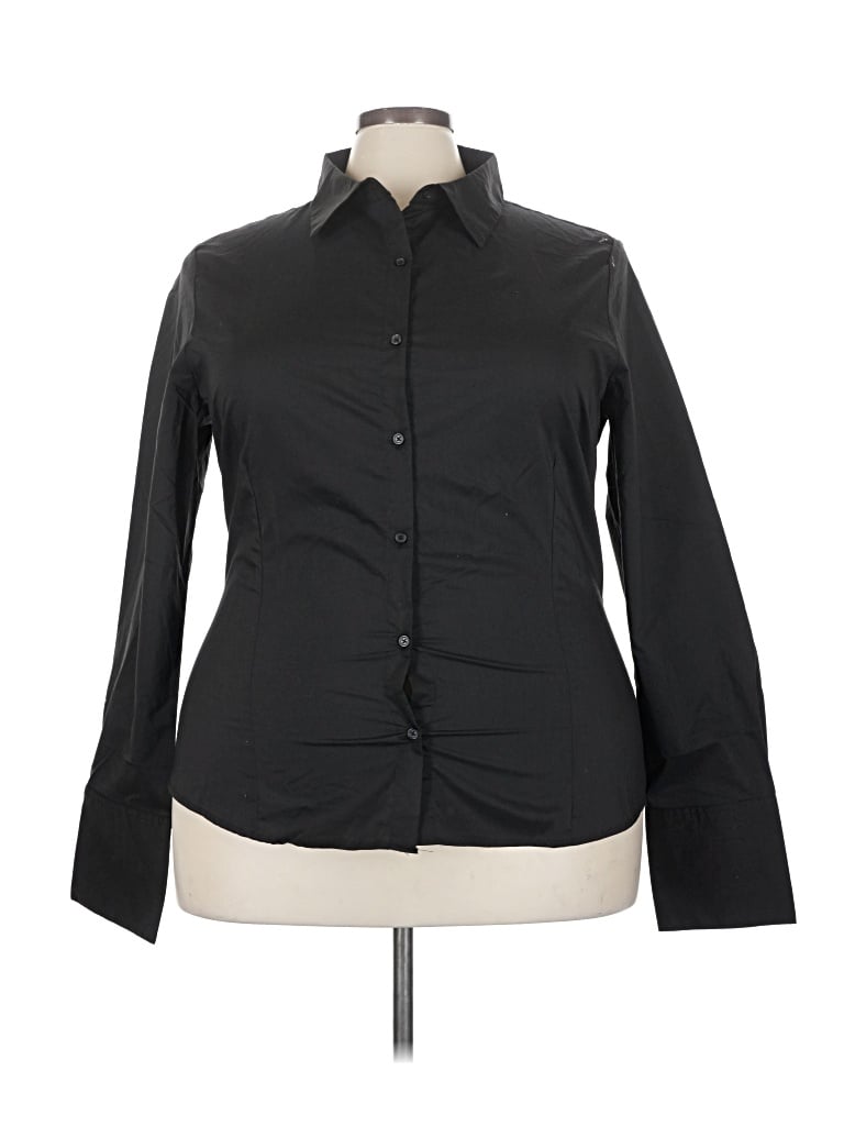 Pre-owned Doublju Long Sleeve Blouse In Black
