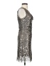Max Studio Metallic Silver Tan Cocktail Dress Size S - photo 4