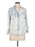 Aqua 100% Tencel Tie-dye Blue 3/4 Sleeve Button-Down Shirt Size M - photo 1