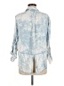 Aqua 100% Tencel Tie-dye Blue 3/4 Sleeve Button-Down Shirt Size M - photo 2