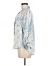 Aqua 100% Tencel Tie-dye Blue 3/4 Sleeve Button-Down Shirt Size M - photo 5