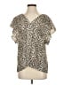 Sanctuary 100% Polyester Animal Print Brown Short Sleeve Blouse Size S - photo 1