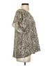 Sanctuary 100% Polyester Animal Print Brown Short Sleeve Blouse Size S - photo 4
