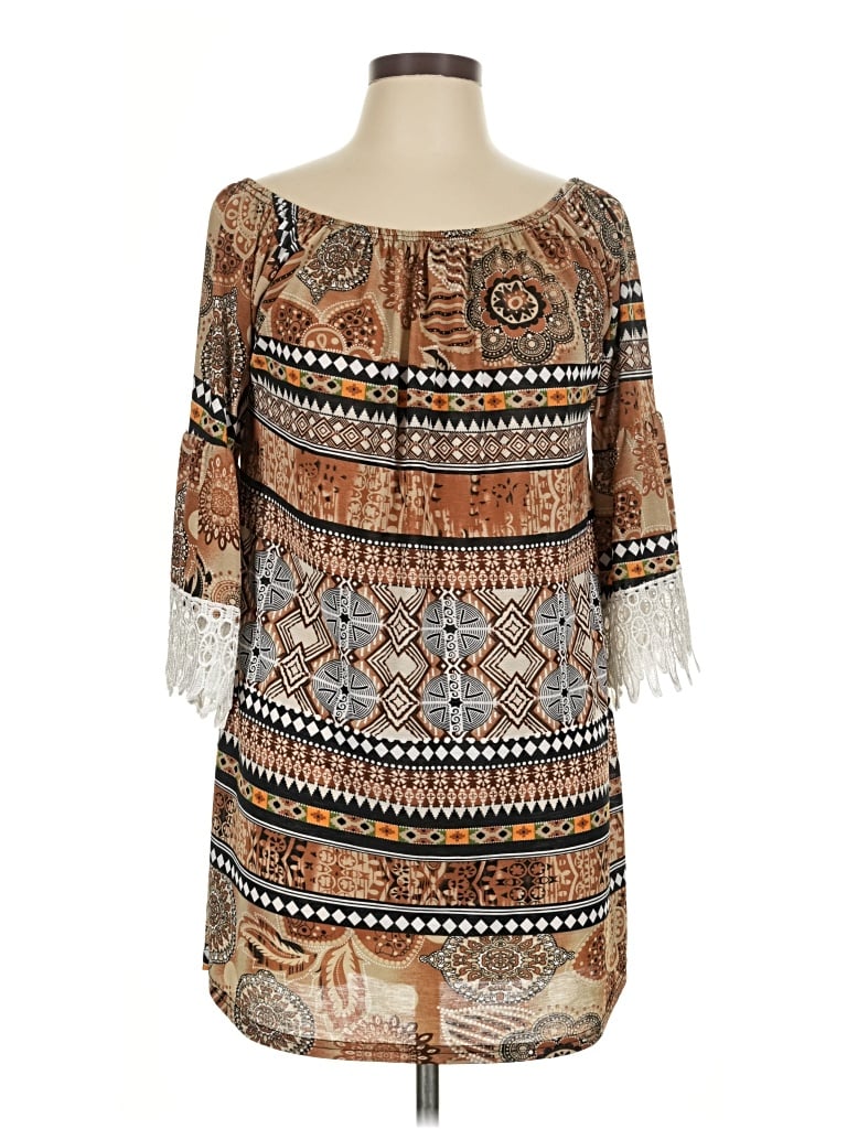 Pre-owned Win Win 3/4 Sleeve Blouse In Brown