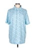Assorted Brands Stars Blue Short Sleeve Blouse Size L - photo 1