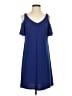 MSK Solid Blue Casual Dress Size S - photo 1