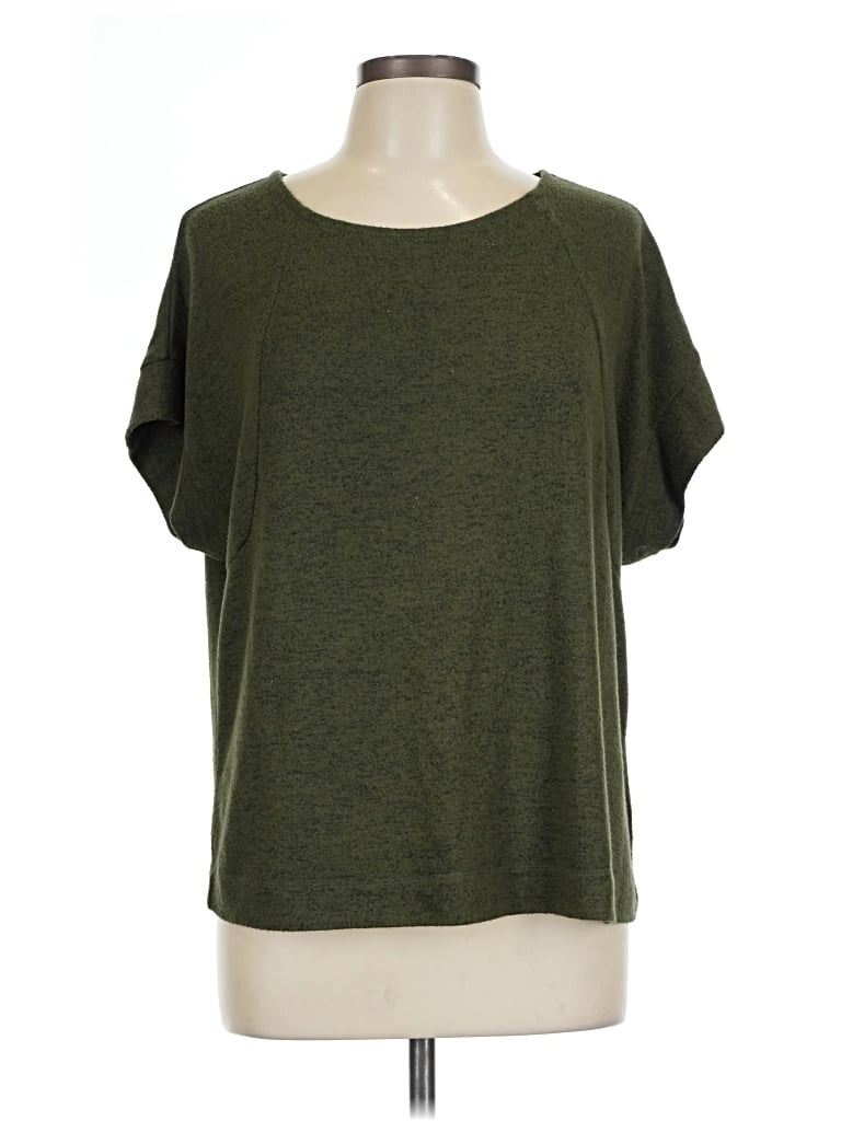 Pre-owned Bobeau Short Sleeve Top Green Scoop Neck Tops