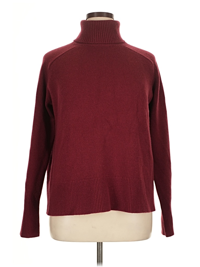 Pre-owned Jcrew Cashmere Pullover Sweater In Burgundy