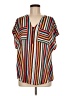 Torrid 100% Polyester Stripes Red Short Sleeve Blouse Size Med Plus (00) - photo 1