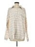 Pink Lily Plaid Tan Long Sleeve Blouse Size XS - photo 1