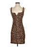 Likely 100% Polyester Animal Print Brown Cocktail Dress Size 0 - photo 1