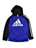 Adidas 100% Polyester Blue Zip Up Hoodie Size 7 - photo 1
