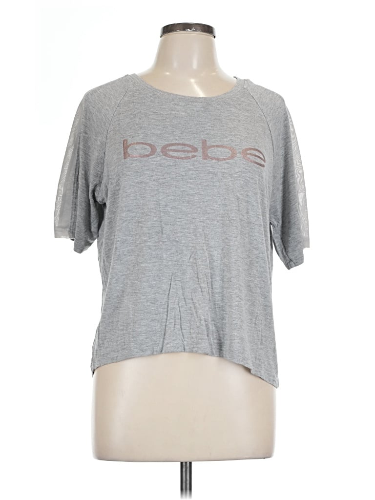 Pre-owned Bebe Sport Short Sleeve T-shirt In Gray