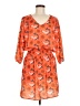 Betabrand 100% Polyester Print Orange Casual Dress Size M - photo 1