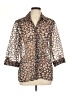 Elementz Animal Print Brown 3/4 Sleeve Blouse Size L - photo 1