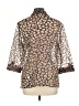 Elementz Animal Print Brown 3/4 Sleeve Blouse Size L - photo 2