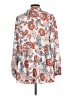 Unbranded 100% Polyester Print Ivory Long Sleeve Blouse Size L - photo 2
