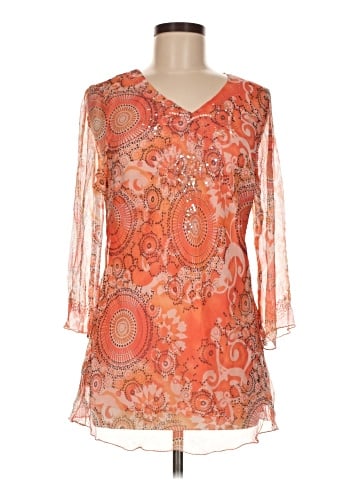 Draper's & Damon's 3/4 Sleeve Silk Top (view 1)