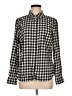 Tommy Hilfiger Checkered-gingham Black Long Sleeve Blouse Size M - photo 1