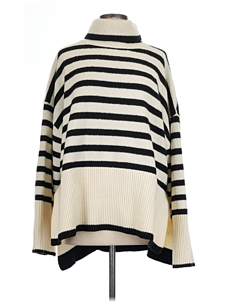 Pre-owned Assorted Brands Turtleneck Sweater In White