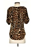 Express Animal Print Brown Short Sleeve Blouse Size XS - photo 2
