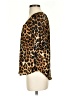Express Animal Print Brown Short Sleeve Blouse Size XS - photo 5