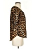 Express Animal Print Brown Short Sleeve Blouse Size XS - photo 4