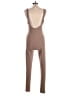Cherie Solid Brown Jumpsuit Size L - photo 2