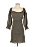 Nude 100% Polyester Tweed Gray Casual Dress Size S - photo 1