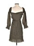 Nude 100% Polyester Tweed Gray Casual Dress Size S - photo 2