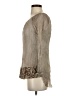 Scandal 100% Silk Gray Tan Long Sleeve Silk Top Size 5 - photo 5