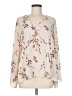 Lush Floral Ivory Long Sleeve Blouse Size M - photo 1
