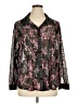 Joie De Vivre Floral Black Long Sleeve Blouse Size 1X - photo 1
