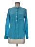 Boden 100% Silk Blue Long Sleeve Silk Top Size 6R - photo 1