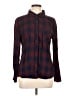 Rails 100% Rayon Plaid Burgundy Long Sleeve Button-Down Shirt Size L - photo 1