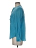 Boden 100% Silk Blue Long Sleeve Silk Top Size 6R - photo 5