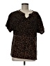 BKE Animal Print Brown Short Sleeve Henley Size M - photo 1