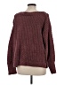 Express 100% Polyester Solid Burgundy Pullover Sweater Size L - photo 2