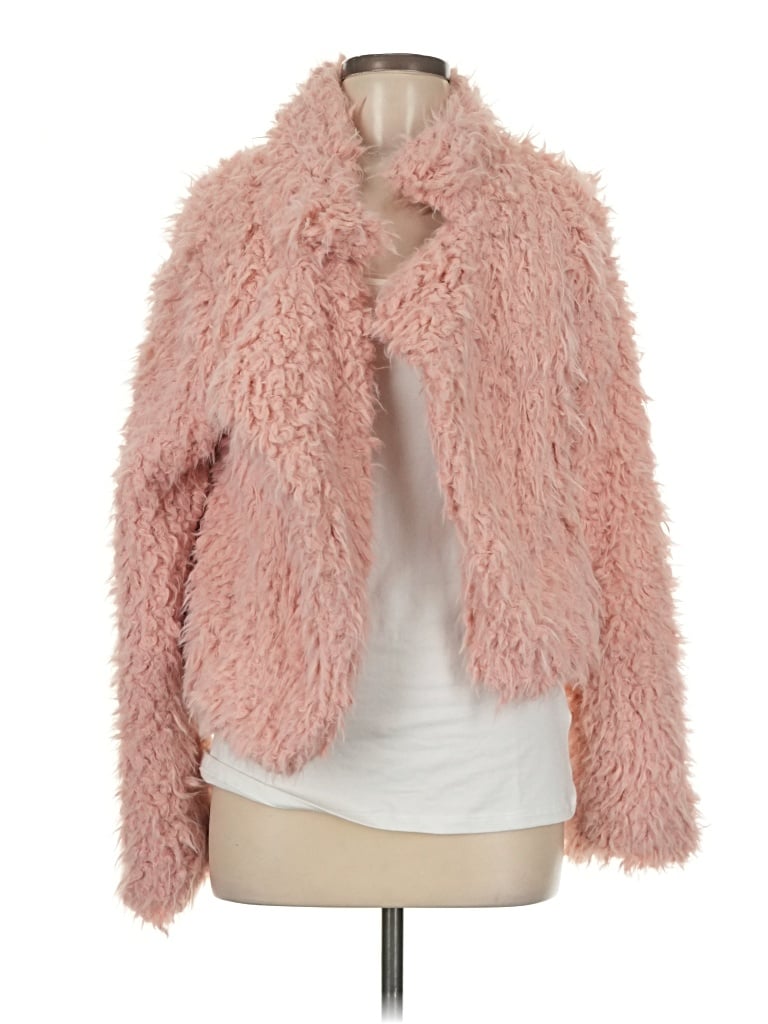 Pre-owned Self E Faux Fur Jacket In Pink