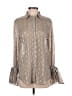 Banana Republic 100% Polyester Metallic Silver Long Sleeve Blouse Size S - photo 1