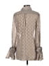 Banana Republic 100% Polyester Metallic Silver Long Sleeve Blouse Size S - photo 2