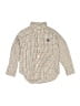 Chaps 100% Cotton Checkered-gingham Tan Long Sleeve Button-Down Shirt Size 4T - photo 1