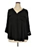 Torrid 100% Polyester Black 3/4 Sleeve Blouse Size 3X Plus (3) - photo 1