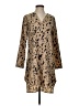 Shein 100% Polyester Animal Print Tan Casual Dress Size 4 - photo 1