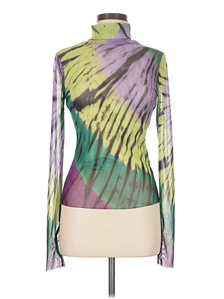 Pre-owned Afrm Long Sleeve Top Green High Neck Tops