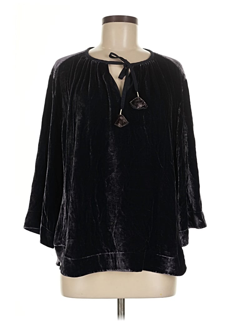 Pre-owned Tommy Bahama 3/4 Sleeve Blouse In Black