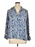 Lane Bryant 100% Rayon Paisley Blue 3/4 Sleeve Button-Down Shirt Size 14 - 16 Plus - photo 1