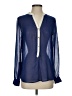 OVI 100% Polyester Blue Long Sleeve Blouse Size S - photo 1