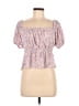 Lush 100% Polyester Pink Short Sleeve Blouse Size L - photo 1